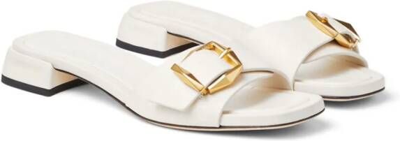 Jimmy Choo Hawke leren slippers Beige