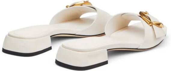 Jimmy Choo Hawke leren slippers Beige