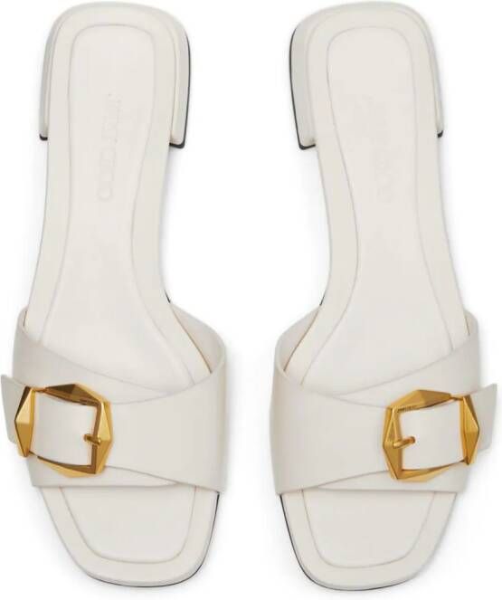 Jimmy Choo Hawke leren slippers Beige