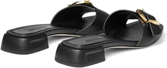 Jimmy Choo Hawke leren slippers Zwart