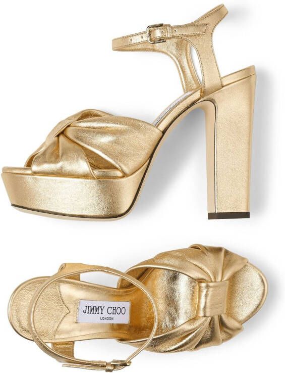 Jimmy Choo Heeloise sandalen met metallic afwerking Goud