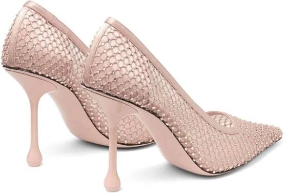 Jimmy Choo Ixia 95 mm satijnen pumps Roze