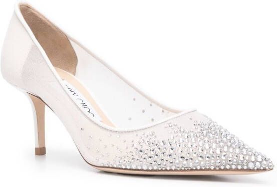 Jimmy Choo Love pumps verfraaid met kristal Wit