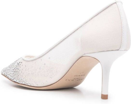 Jimmy Choo Love pumps verfraaid met kristal Wit