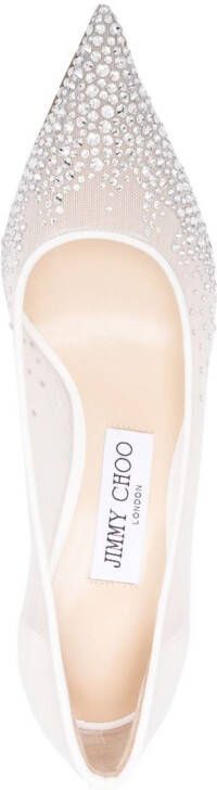 Jimmy Choo Love pumps verfraaid met kristal Wit