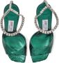 Jimmy Choo Saeda 100mm sandalen met slangenleer-effect Groen - Thumbnail 4