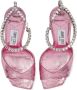 Jimmy Choo Saeda 100mm sandalen met slangenleer-effect Roze - Thumbnail 4