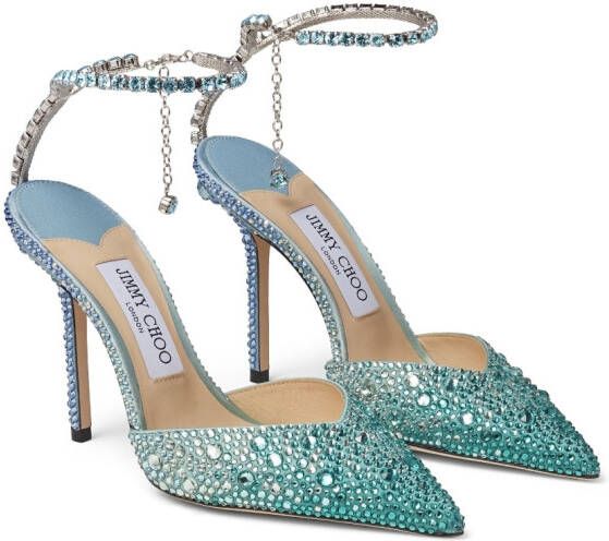 Jimmy Choo Saeda sandalen verfraaid met kristal Groen