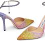 Jimmy Choo Saeda 100mm pumps met kristallen Paars - Thumbnail 5