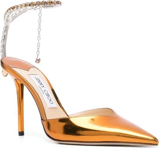 Jimmy Choo Saeda lakleren pumps Oranje