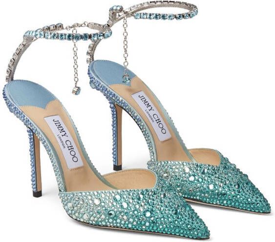 Jimmy Choo Saeda pumps verfraaid met kristallen Groen