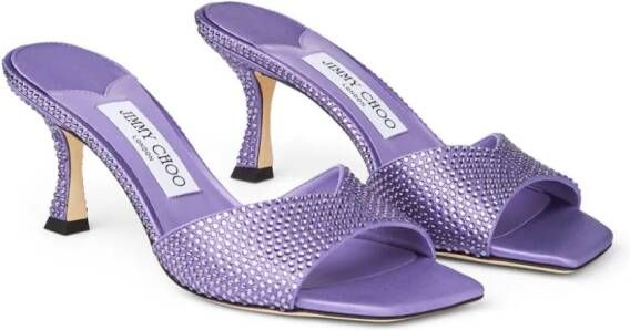 Jimmy Choo Skye 70 mm satijnen muiltjes Paars