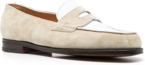 John Lobb Lopez suède loafers Beige