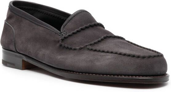 John Lobb Suède loafers Grijs