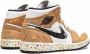 Jordan "Air 1 Mid Brushstroke sneakers" rubber Stof Stof suède 10.5 Bruin - Thumbnail 3