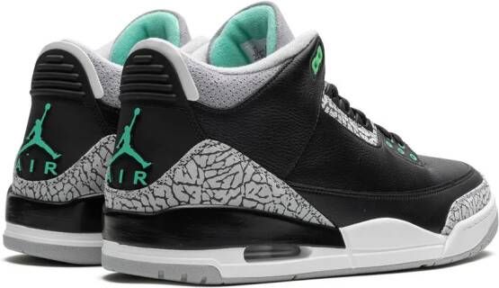 Jordan Air 3 Retro "Green Glow" sneakers Zwart