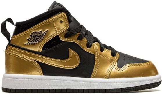 Jordan Kids Jordan 1 Mid SE "Metallic Gold" sneakers Zwart