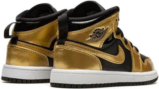 Jordan Kids Jordan 1 Mid SE "Metallic Gold" sneakers Zwart