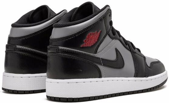 Jordan Kids Air Jordan 1 Mid "Shadow Red" sneakers Zwart