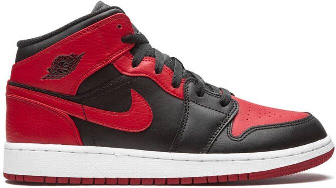 Jordan Kids Air Jordan 1 mid-top sneakers Zwart