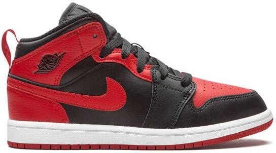 Jordan Kids Air Jordan 1 mid-top sneakers Zwart