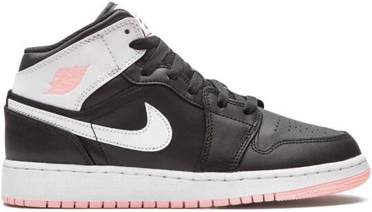 Jordan Kids Air Jordan 1 mid-top sneakers Zwart