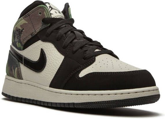 Jordan Kids Air Jordan 1 mid-top sneakers Zwart