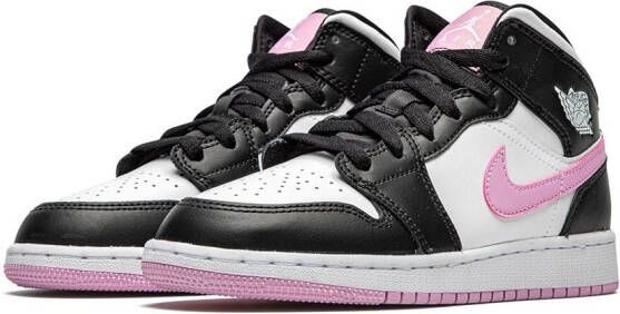 Jordan Kids Air Jordan 1 mid-top sneakers Zwart