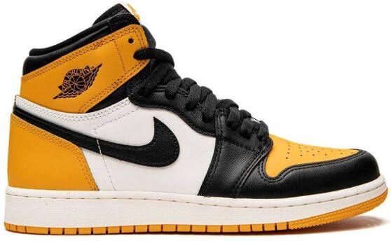 Jordan Kids Air Jordan 1 "Yellow Toe" sneakers Zwart