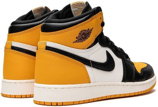 Jordan Kids Air Jordan 1 "Yellow Toe" sneakers Zwart