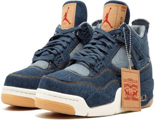 Jordan Nike x Levi's Air 4 Retro sneakers Blauw