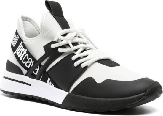 Just Cavalli Mesh sneakers met logoprint Zwart