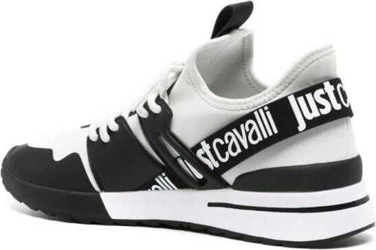 Just Cavalli Mesh sneakers met logoprint Zwart