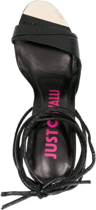 Just Cavalli Sandalen met slangenleer-effect Zwart