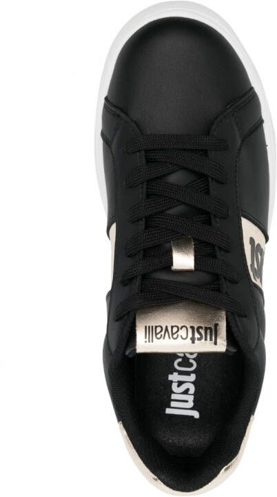 Just Cavalli Sneakers met metallic streep Zwart