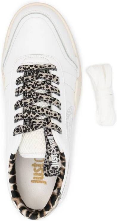 Just Cavalli Tiger Head low-top sneakers Wit