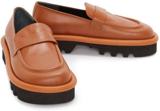 JW Anderson Bumper-Tube loafers met geribbelde zool Bruin