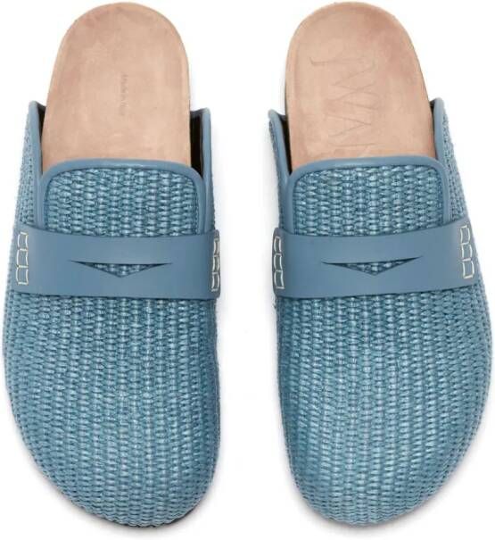 JW Anderson Geweven raffia loafer muiltjes Blauw