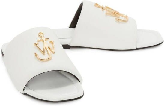 JW Anderson JW Anchor slippers met logoplakkaat Wit