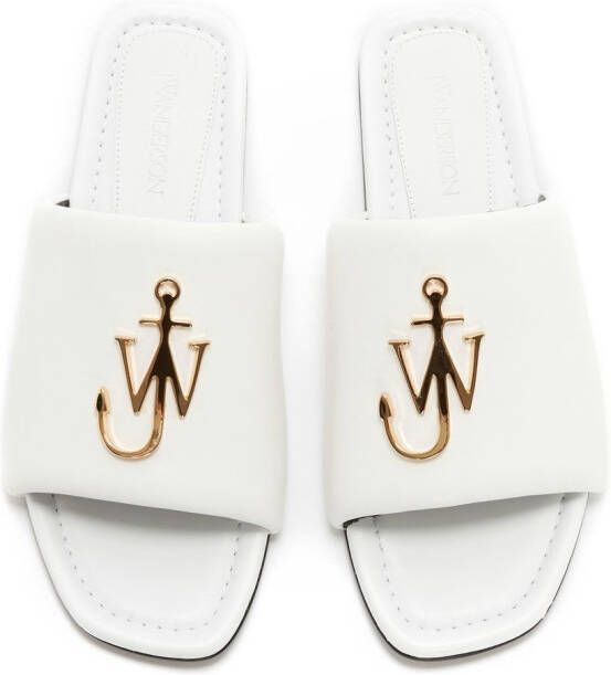 JW Anderson JW Anchor slippers met logoplakkaat Wit