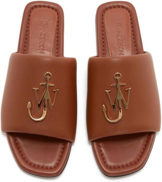 JW Anderson Leren slippers Bruin