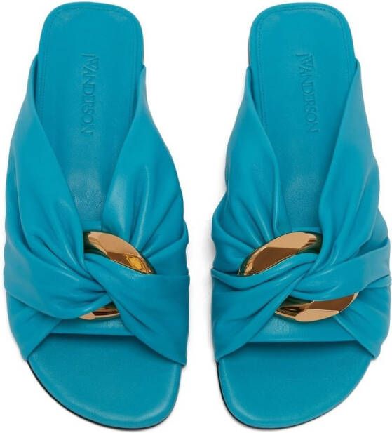 JW Anderson Slippers met kettingdetail Blauw