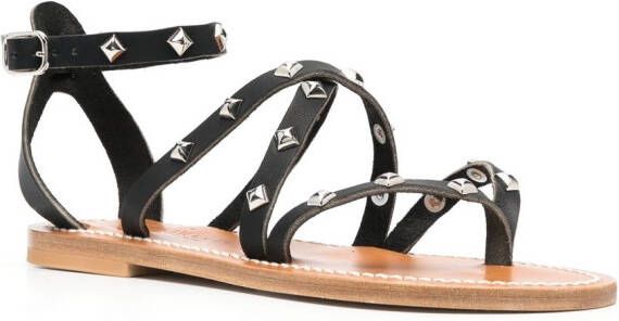 K. Jacques Epicure leren sandalen Zwart