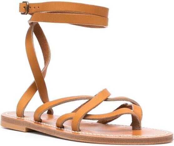 K. Jacques Zeno leren sandalen Bruin