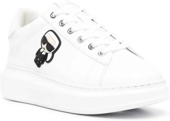 Karl Lagerfeld Ikonik Karl leren sneakers Wit