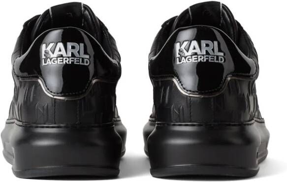 Karl Lagerfeld Kapri leren sneakers met monogram Zwart