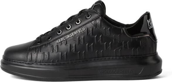 Karl Lagerfeld Kapri leren sneakers met monogram Zwart