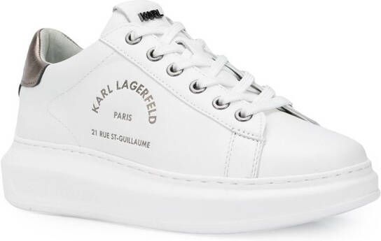 Karl Lagerfeld Rue St-Guillaume Kapri leren sneakers Wit