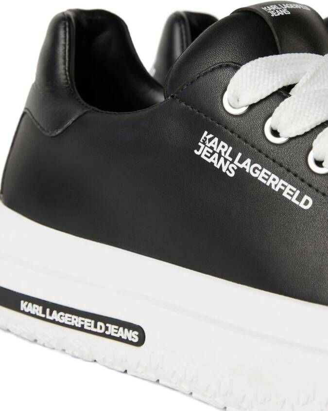 Karl Lagerfeld Jeans KLJ Kup leren sneakers Zwart