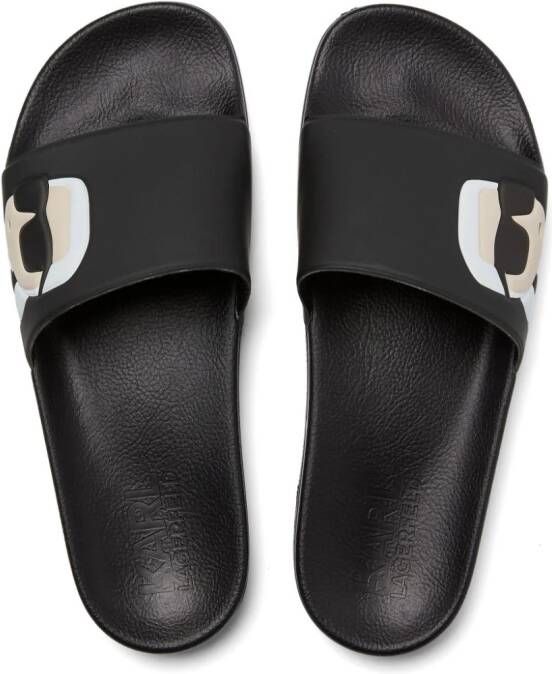 Karl Lagerfeld Ikon NFT badslippers Zwart